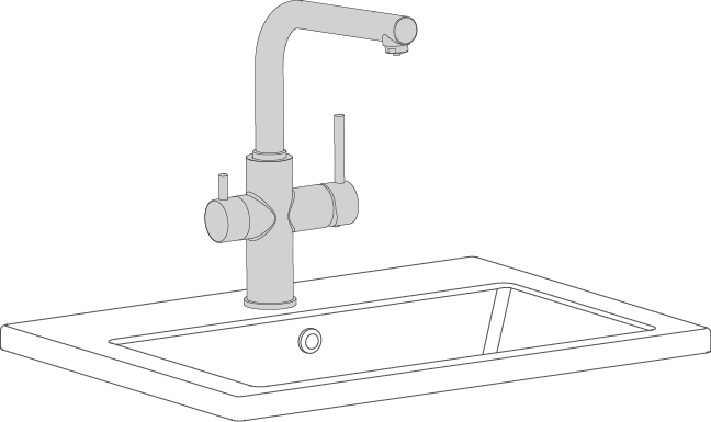 robinets de cuisine pour eau filtrée et eau du réseau